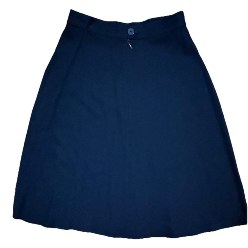 Early 1990s Country Road Navy Wool-Rayon Skirt - Picture 2 of 4